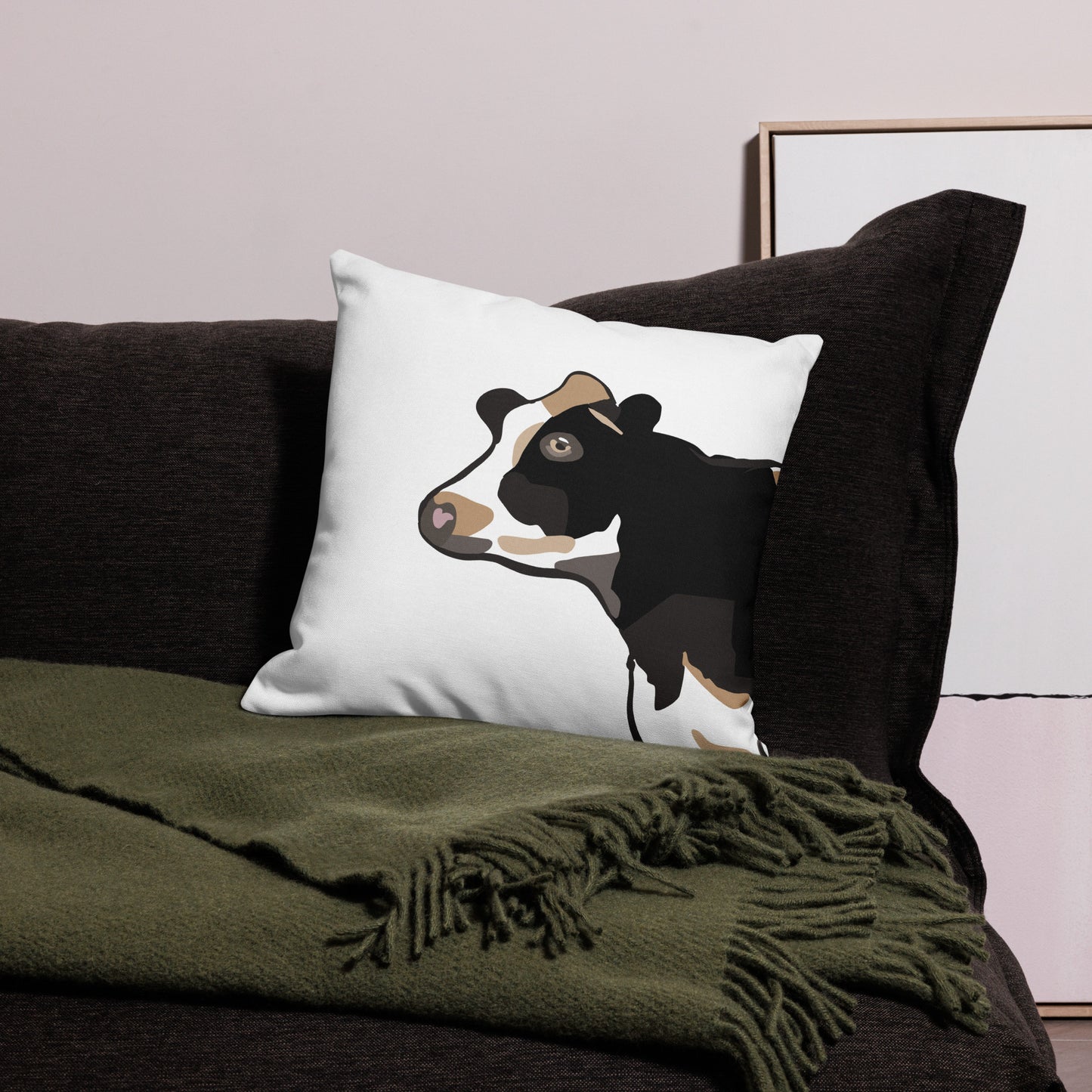 Holstein Cow Head Premium Pillow