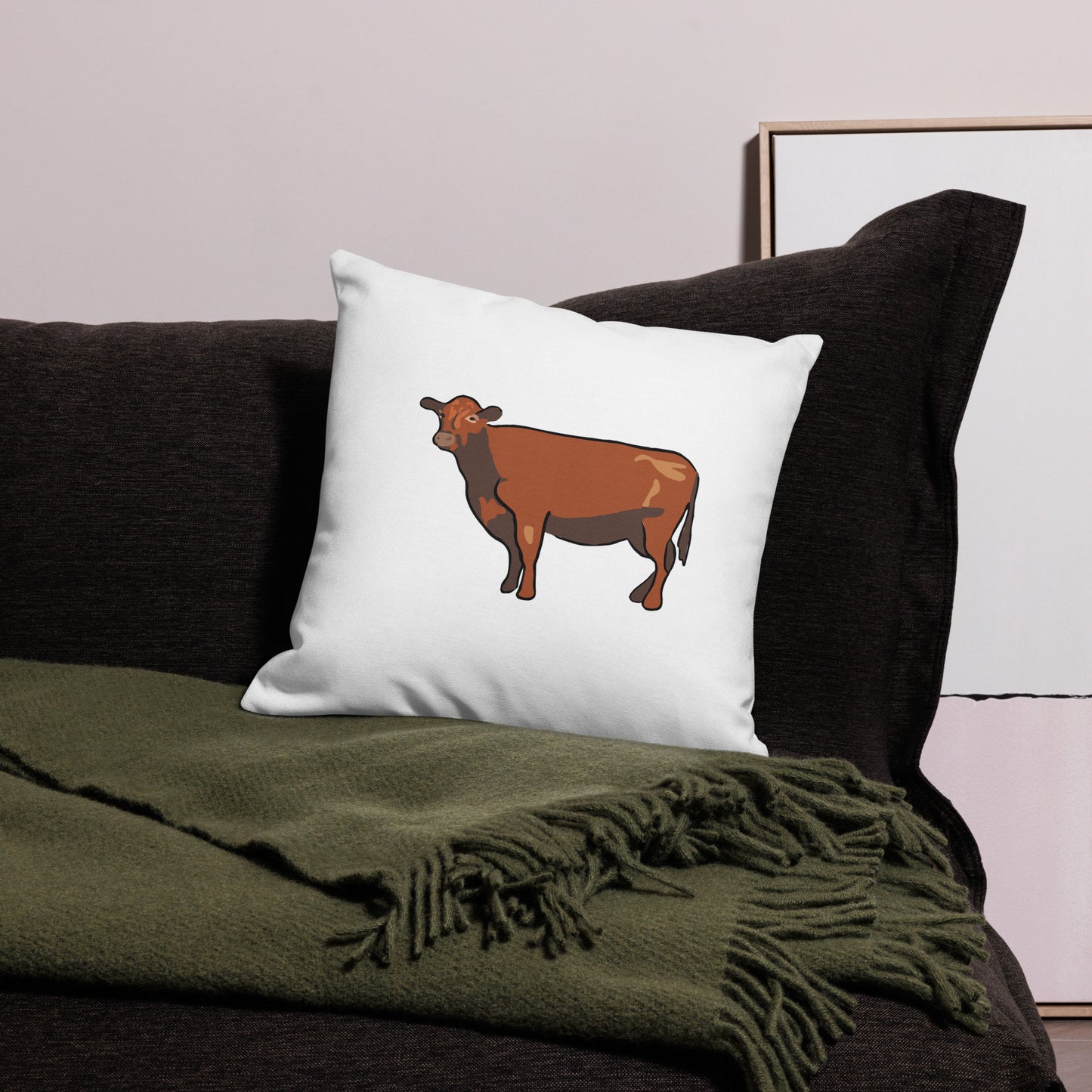 Black Angus Cow Premium Pillow