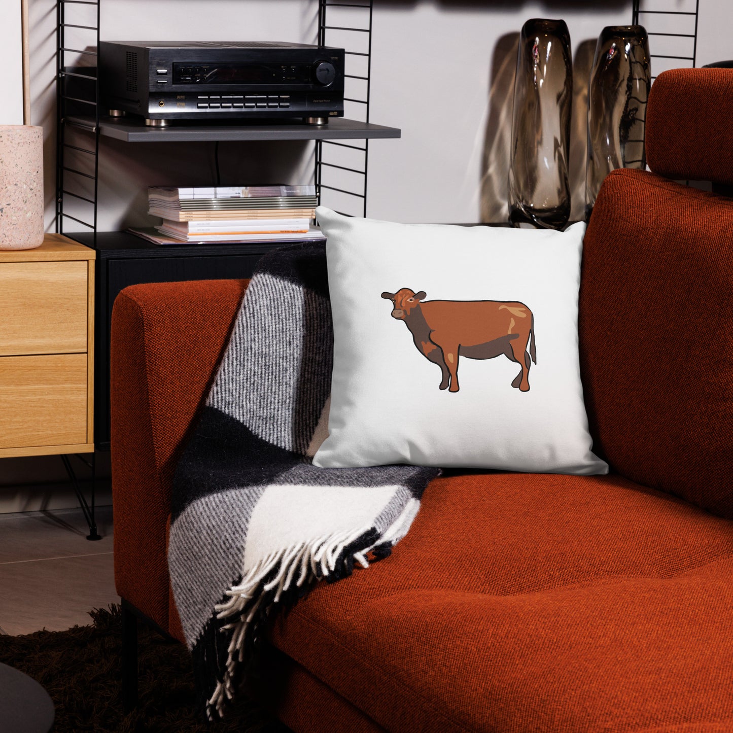 Black Angus Cow Premium Pillow