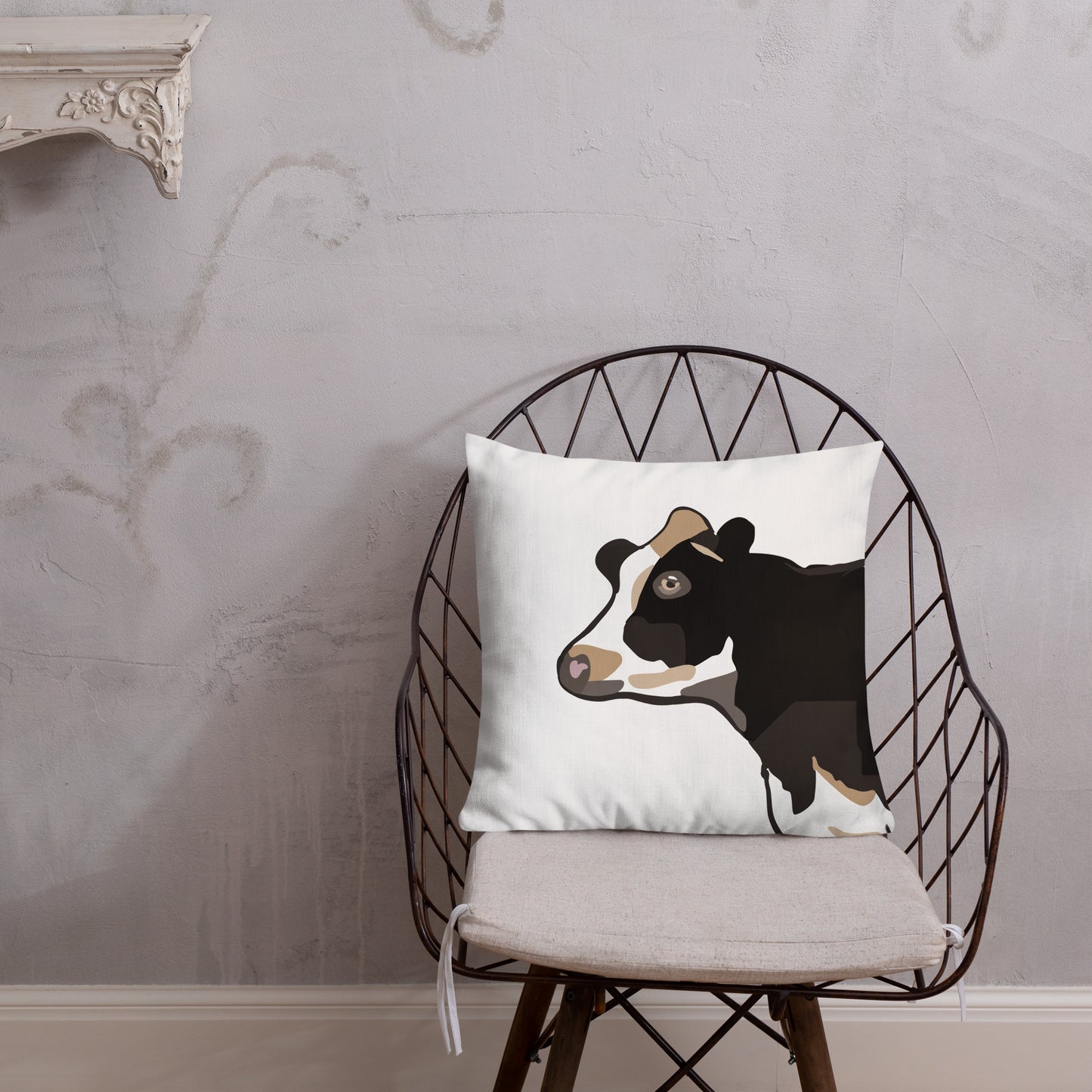 Holstein Cow Head Premium Pillow