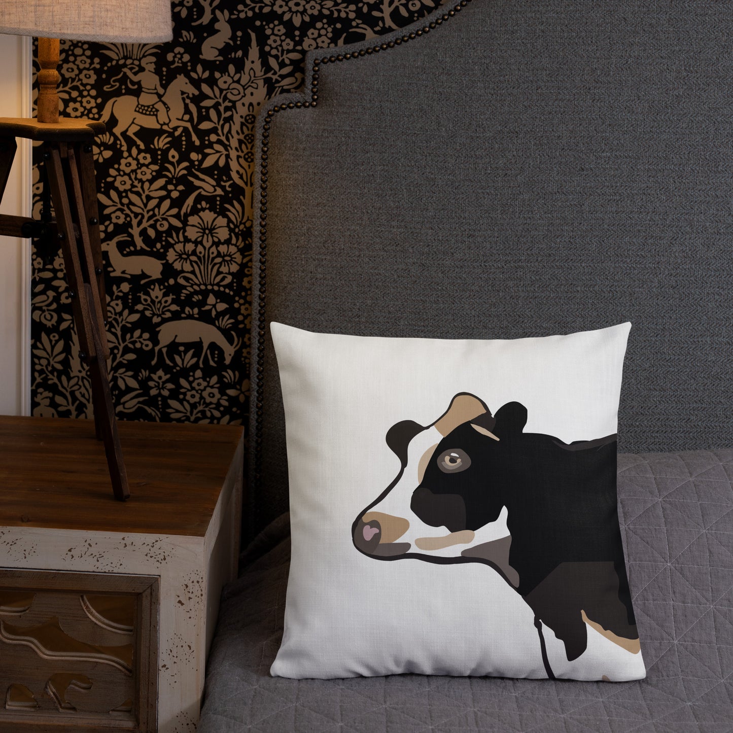 Holstein Cow Head Premium Pillow