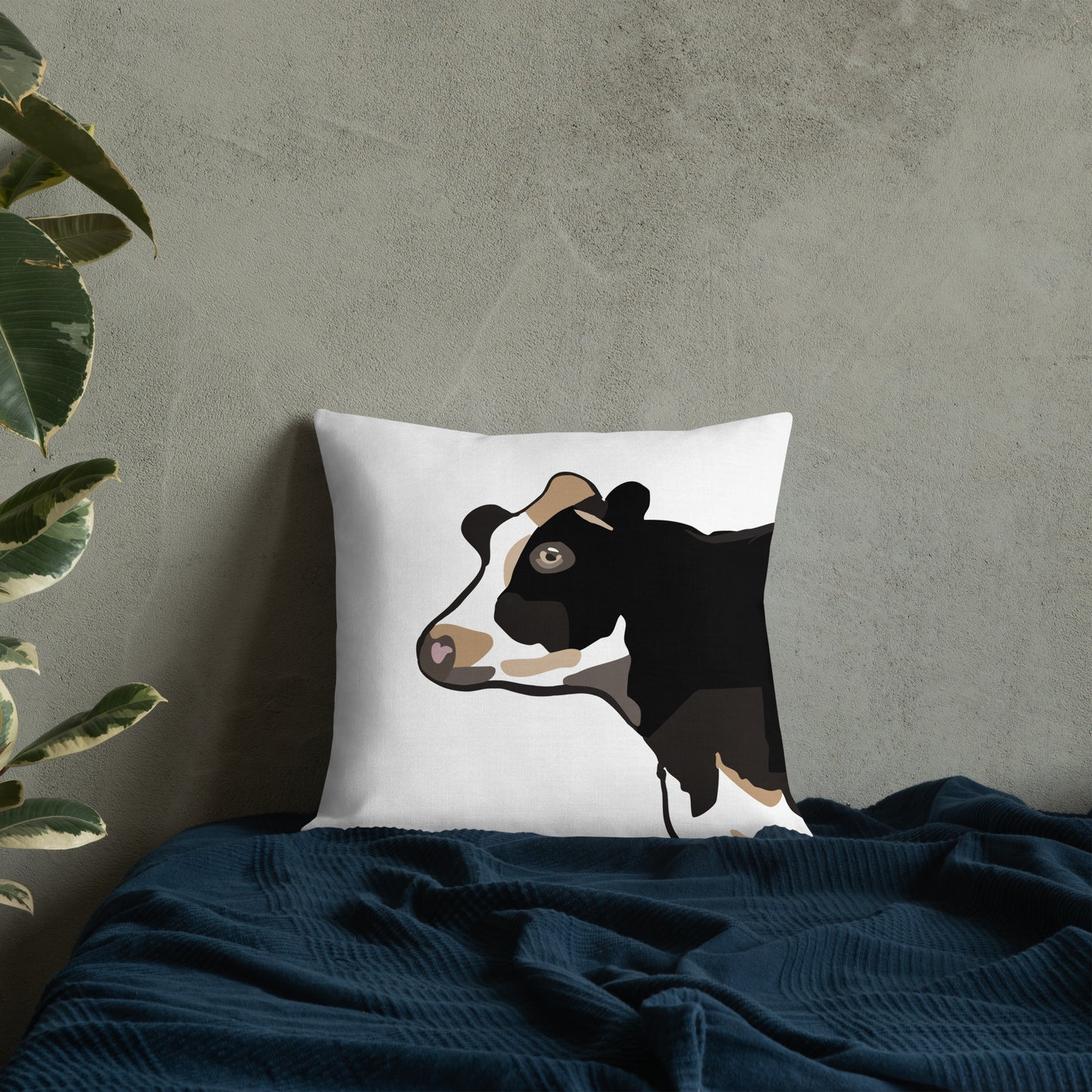 Holstein Cow Head Premium Pillow
