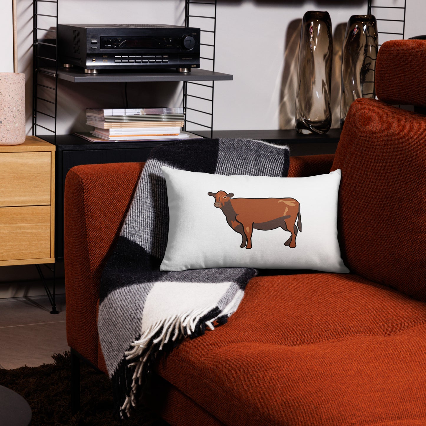 Black Angus Cow Premium Pillow