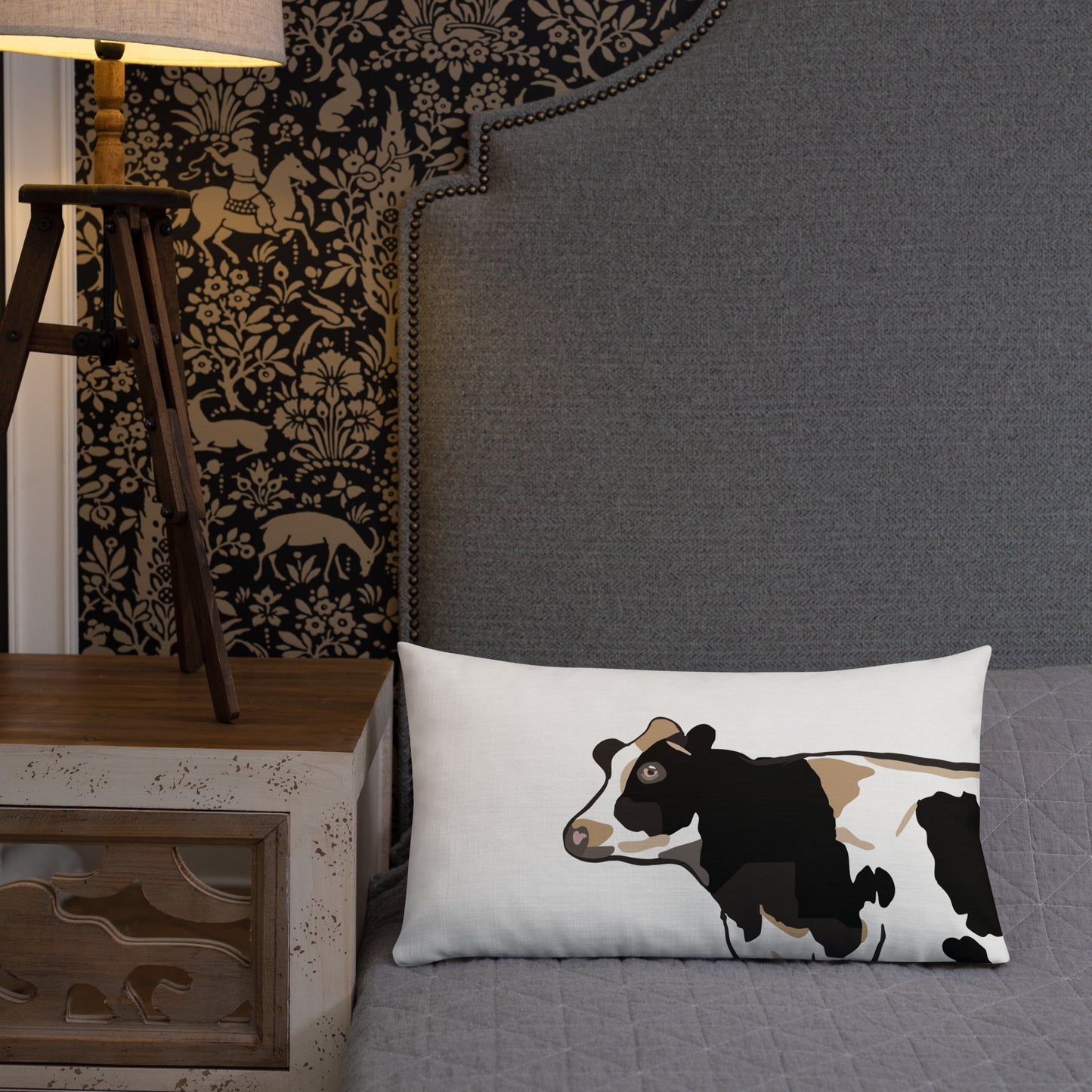 Holstein Cow Head Premium Pillow