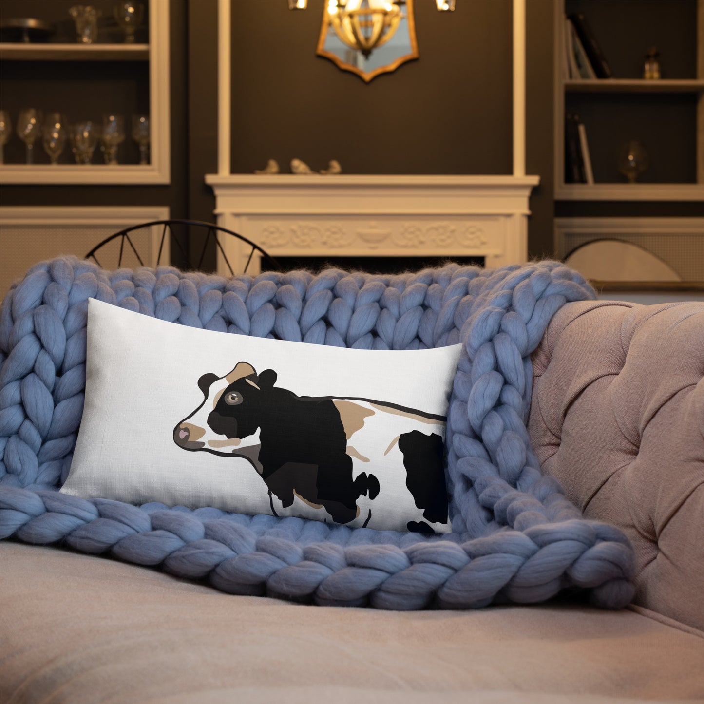 Holstein Cow Head Premium Pillow
