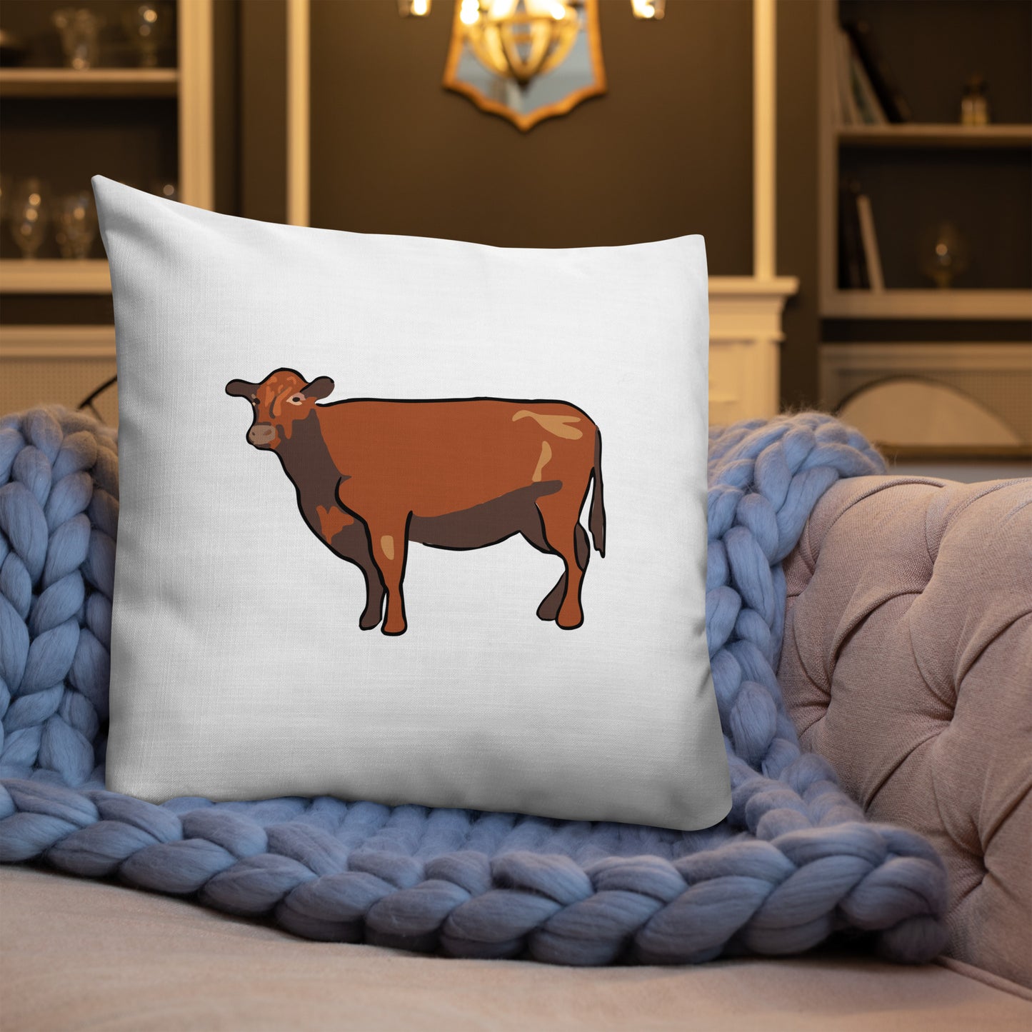 Black Angus Cow Premium Pillow