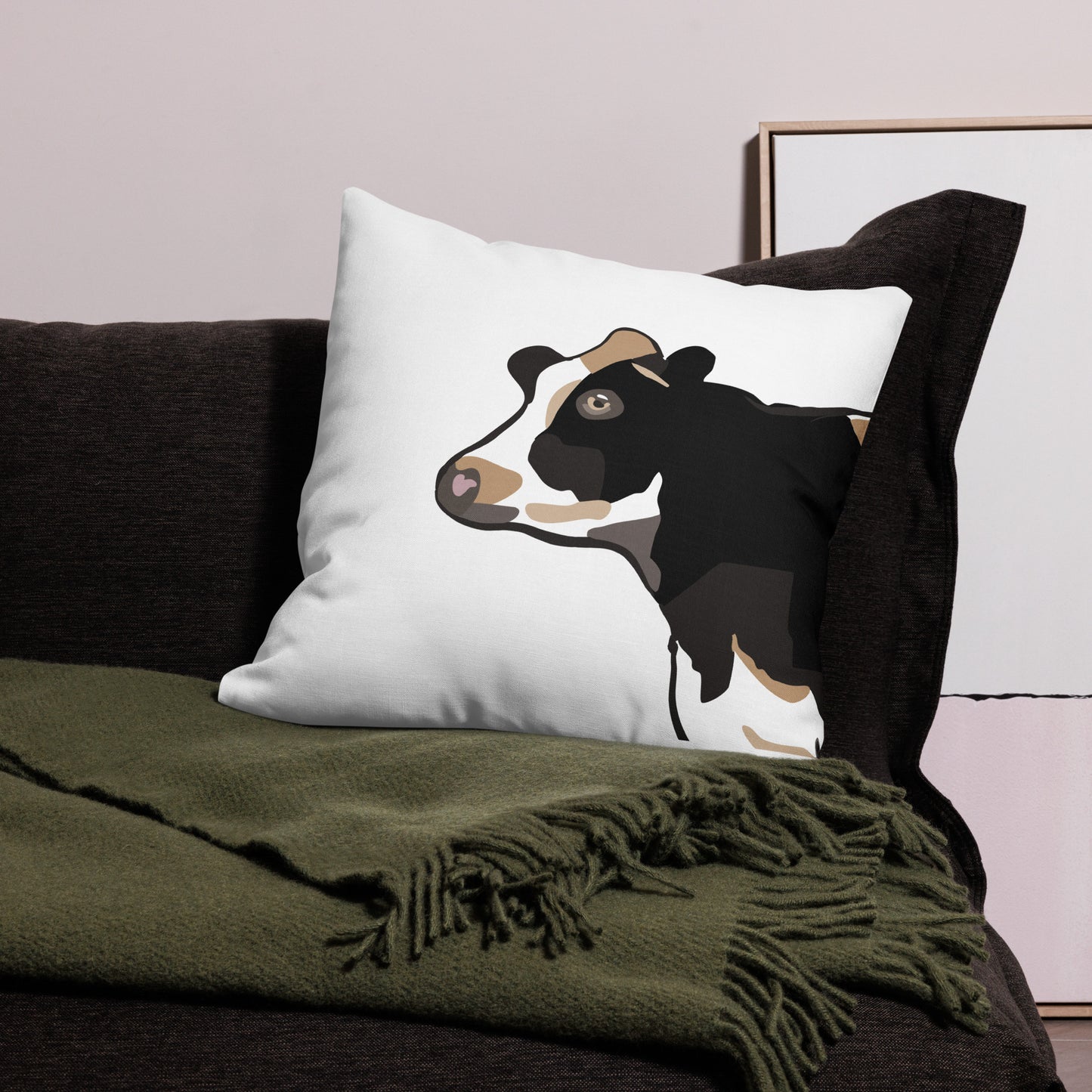 Holstein Cow Head Premium Pillow