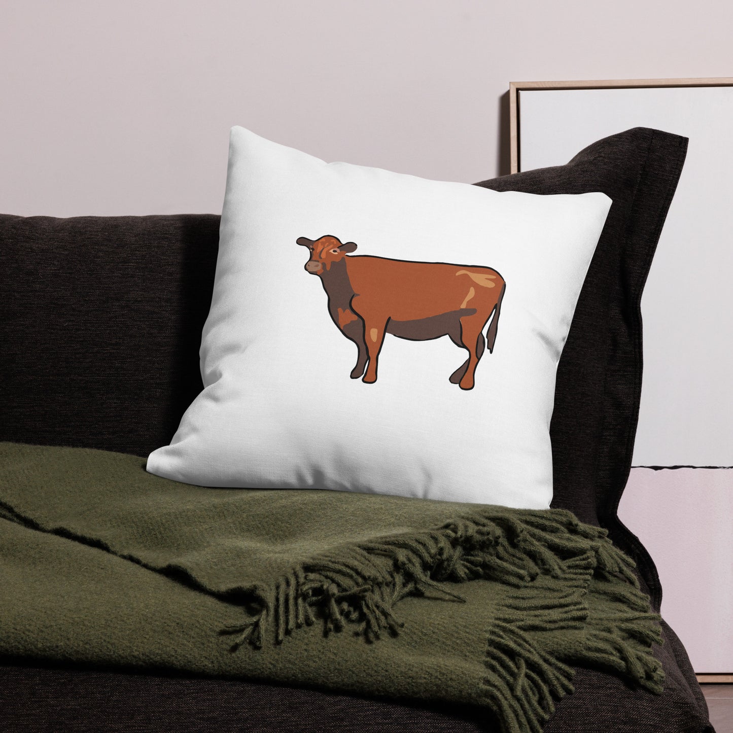 Black Angus Cow Premium Pillow