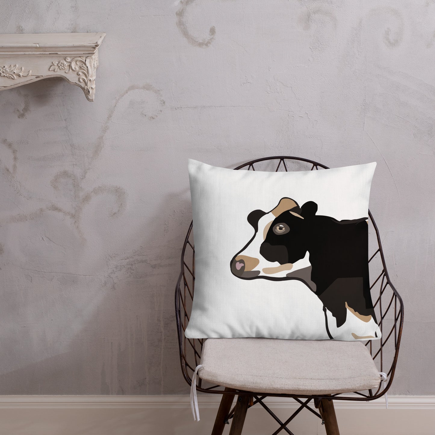 Holstein Cow Head Premium Pillow