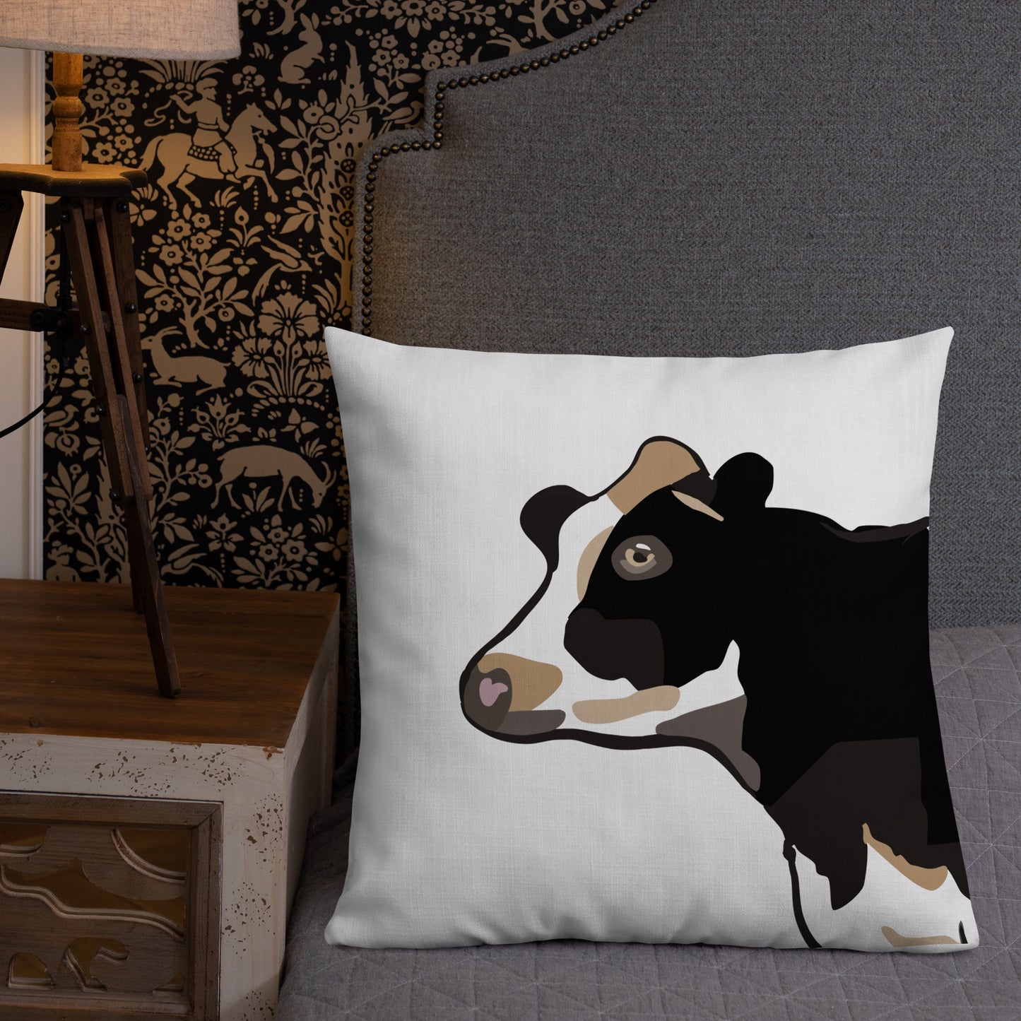 Holstein Cow Head Premium Pillow