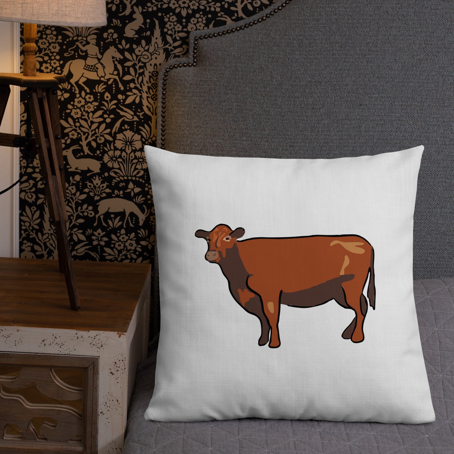 Black Angus Cow Premium Pillow