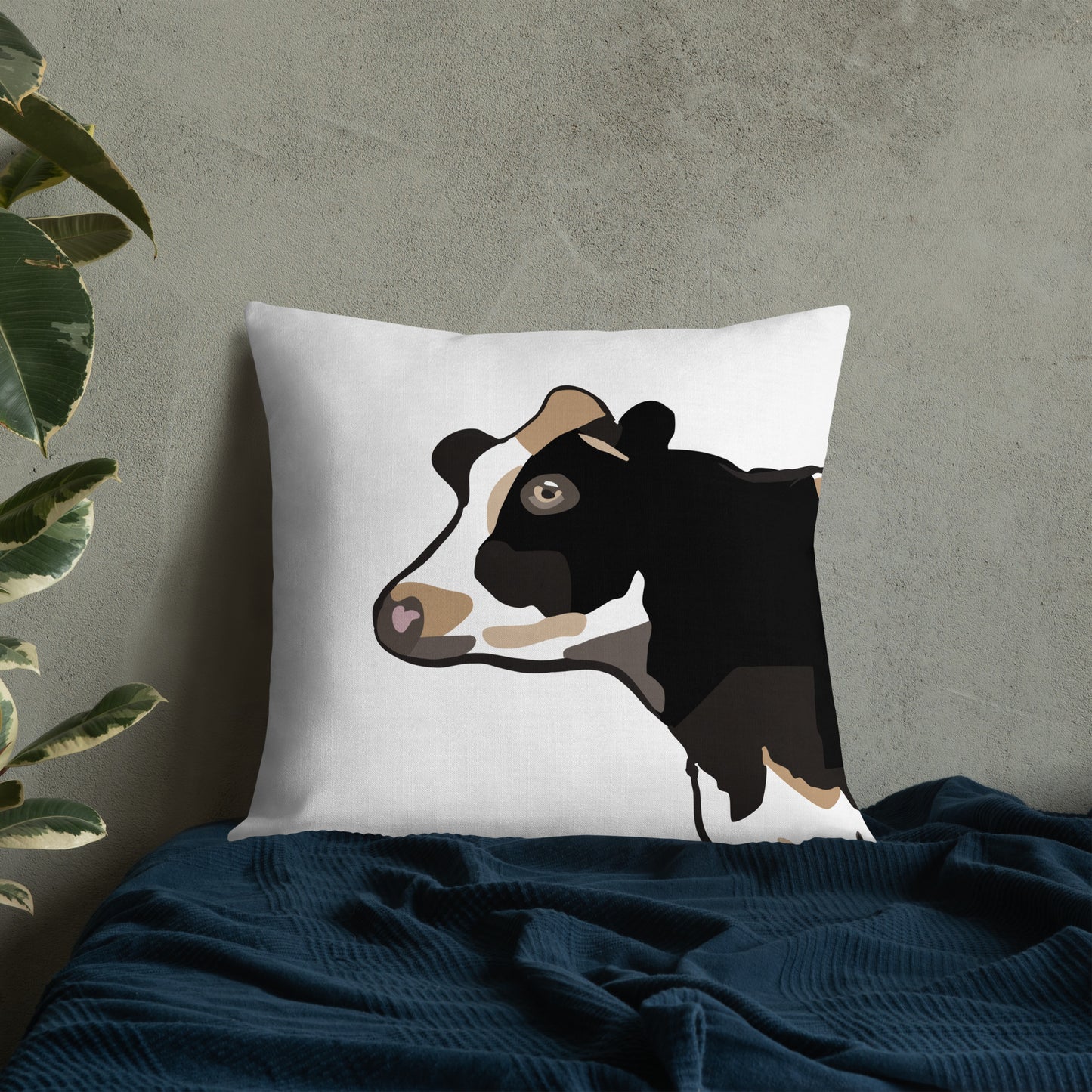 Holstein Cow Head Premium Pillow