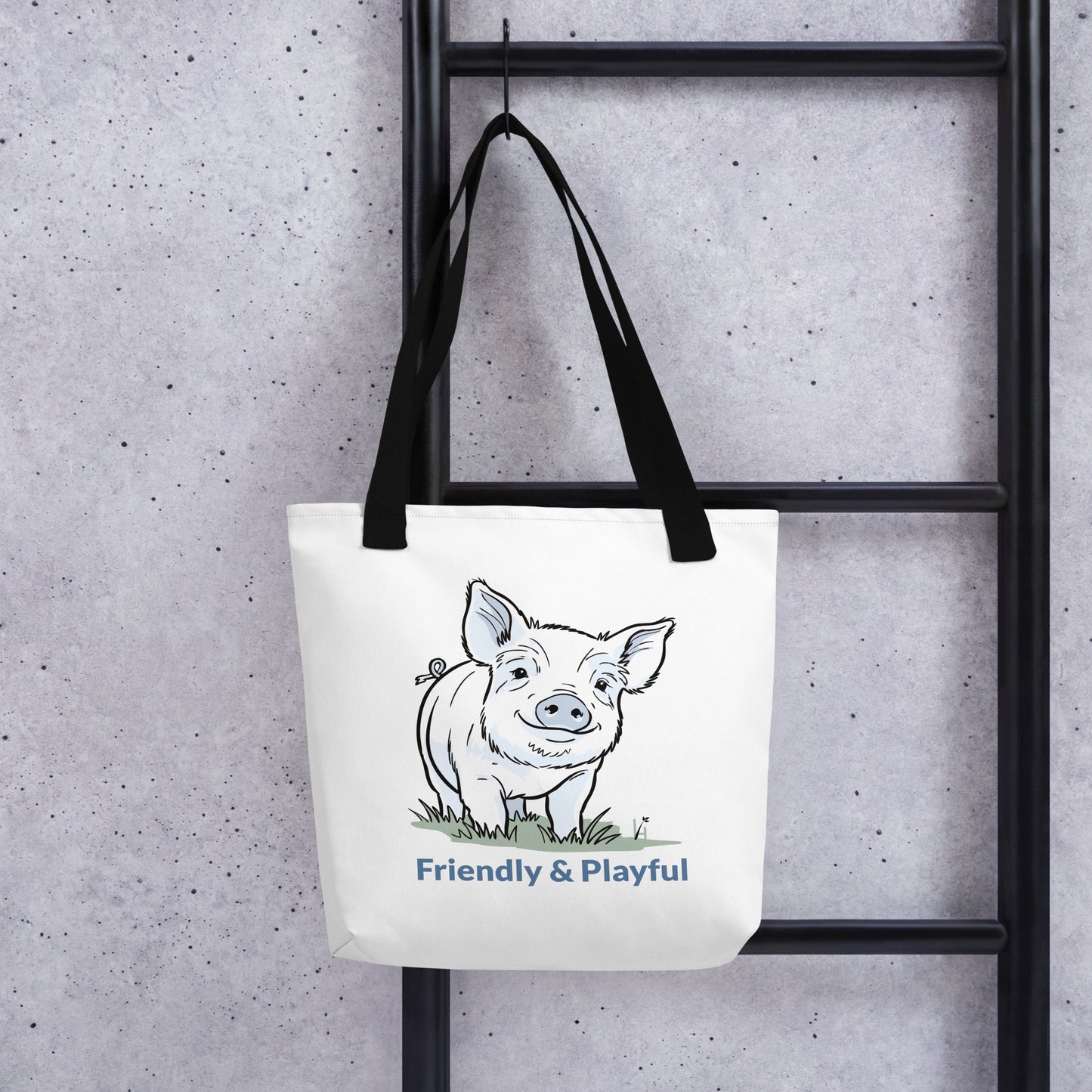 Friendly & Playful Yorkshire Pig (Big Image) Tote Bag