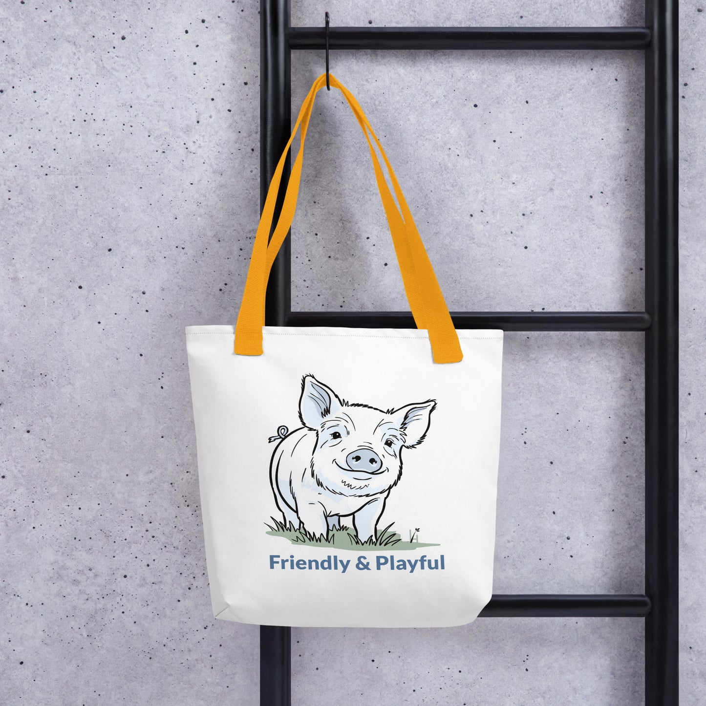 Friendly & Playful Yorkshire Pig (Big Image) Tote Bag