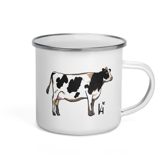 Holstein Cow Enamel Mug