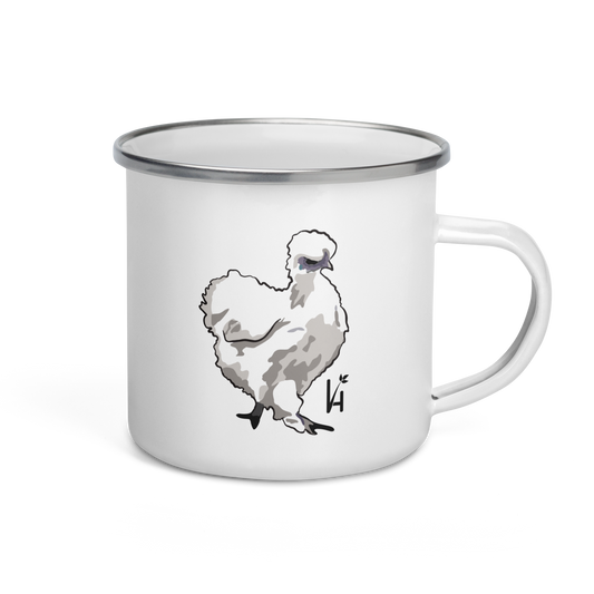 Silkie Chicken Enamel Mug