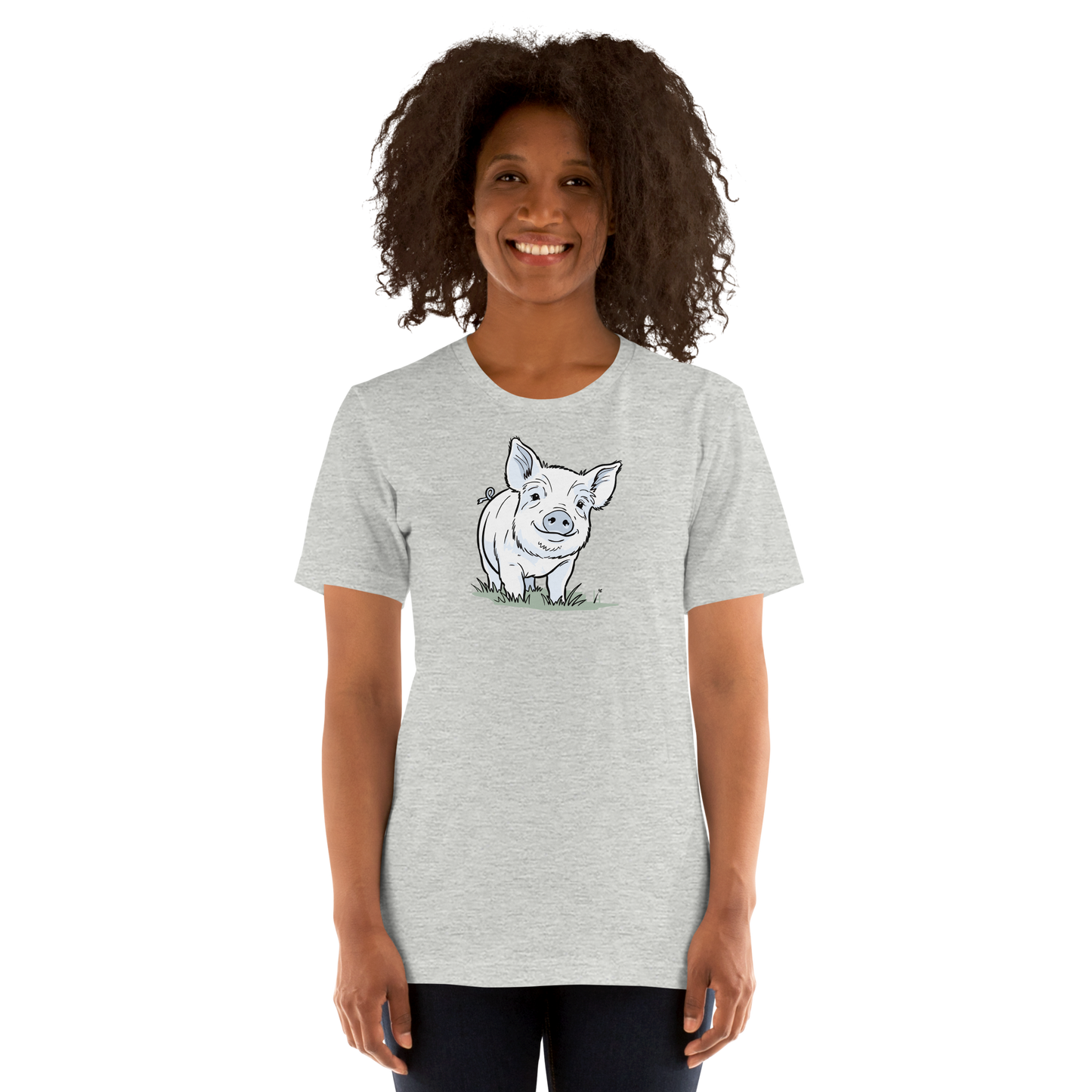 Friendly Yorkshire Pig (no text) Unisex T-shirt