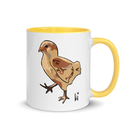 Leghorn Chick Ceramic Mug with Yellow Accents