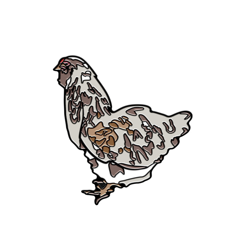 Faverolles Chicken Pin