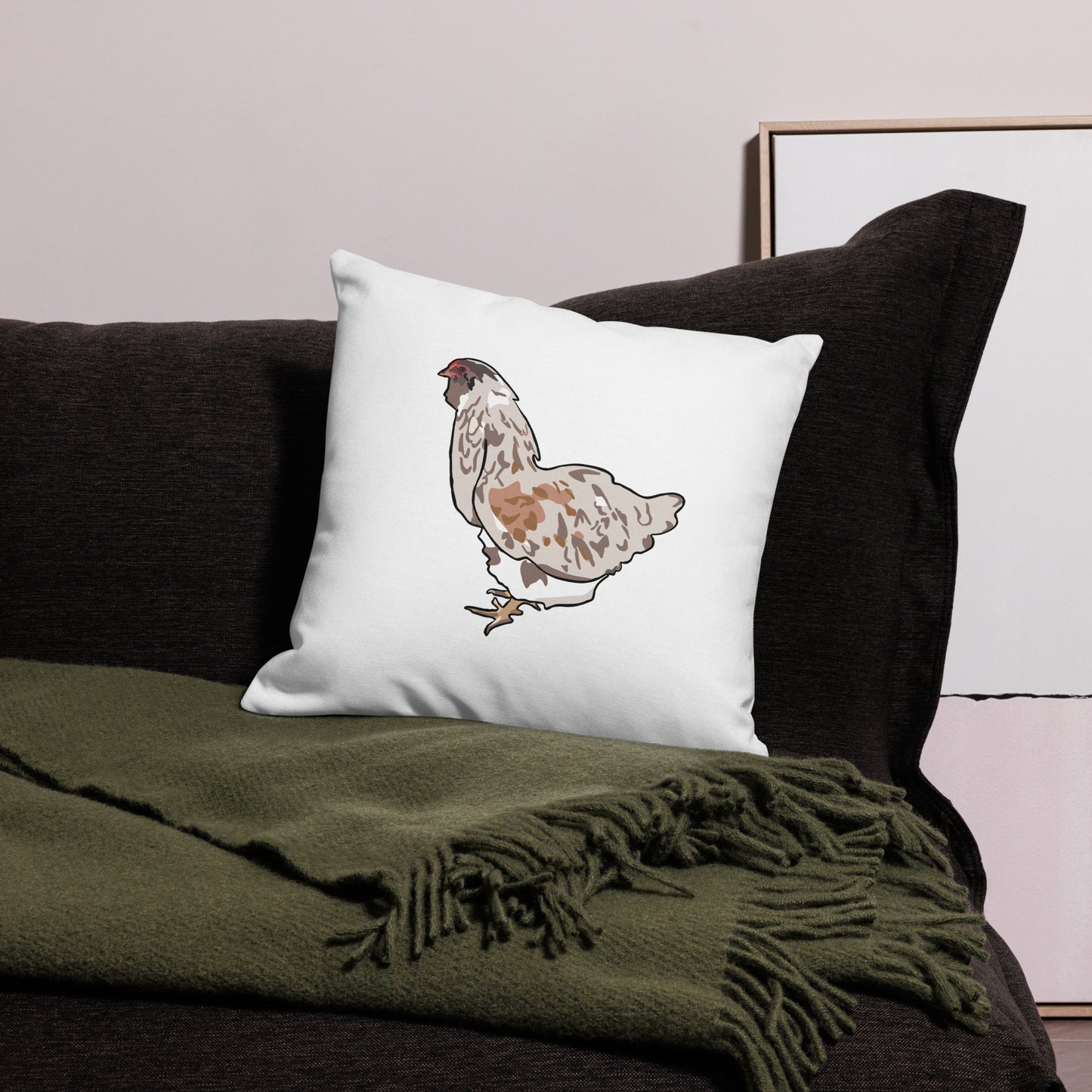Faverolles Chicken Premium Pillow