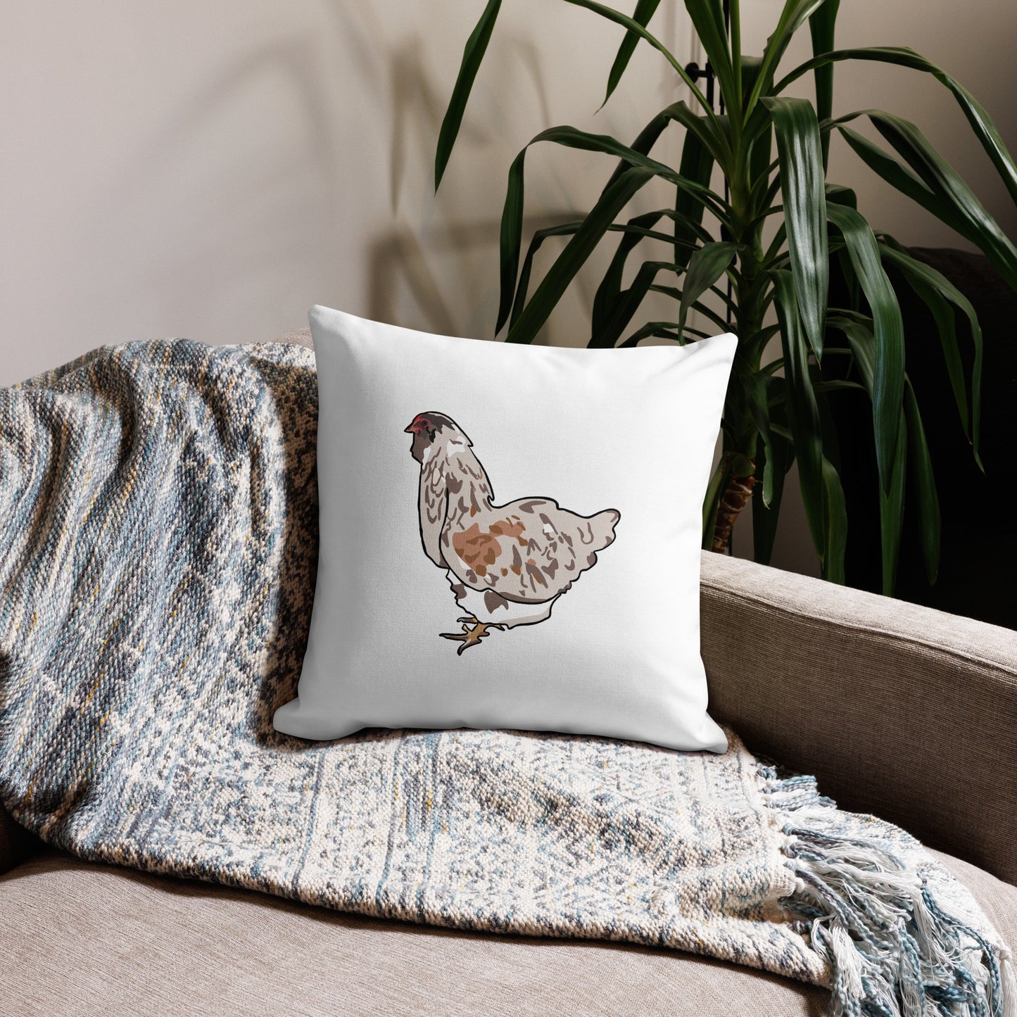 Faverolles Chicken Premium Pillow