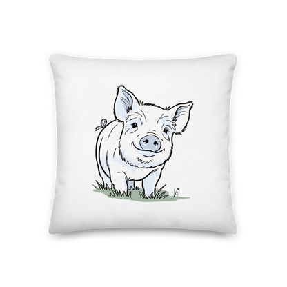 Friendly & Playful Yorkshire Pig Premium Pillow