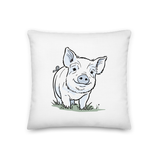 Friendly & Playful Yorkshire Pig Premium Pillow