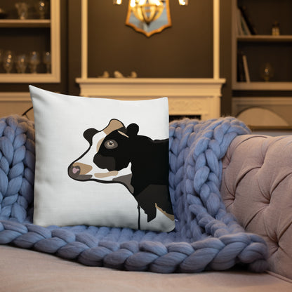 Holstein Cow Head Premium Pillow