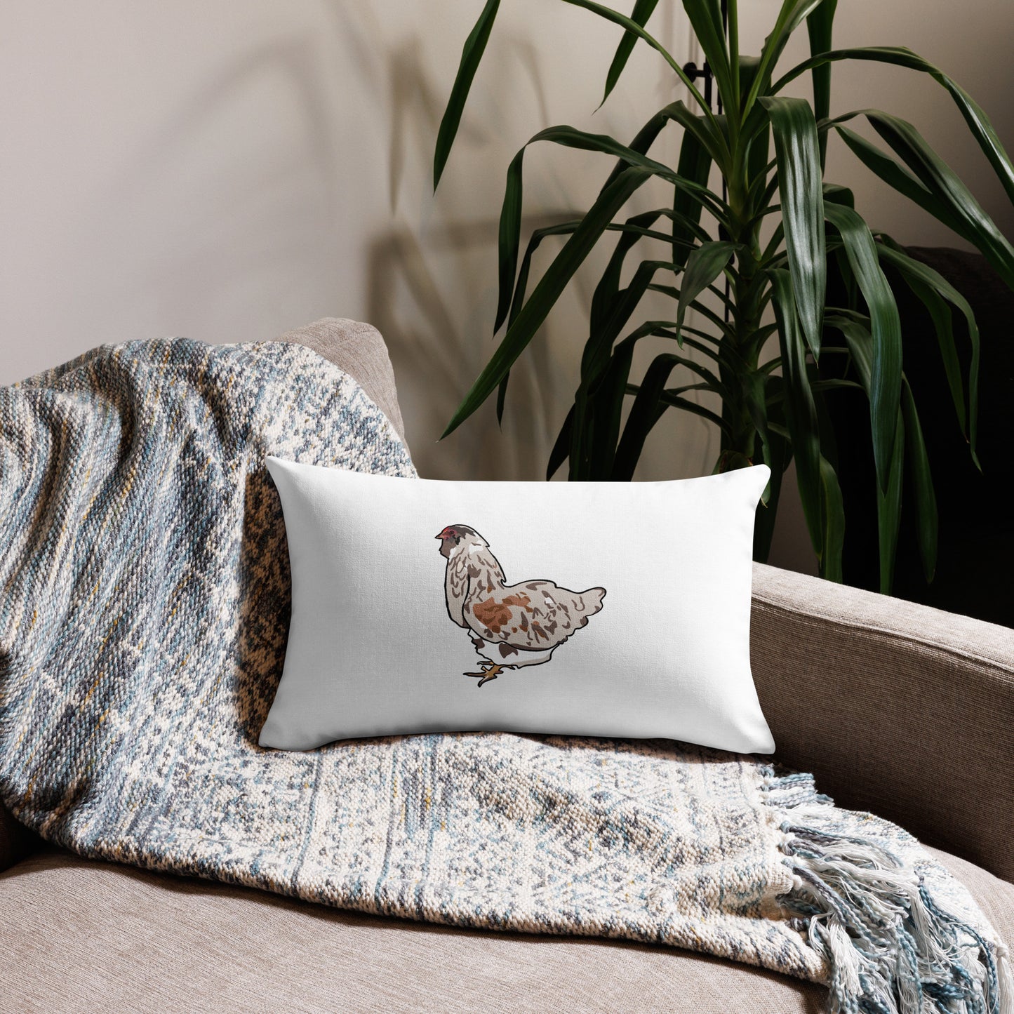 Faverolles Chicken Premium Pillow