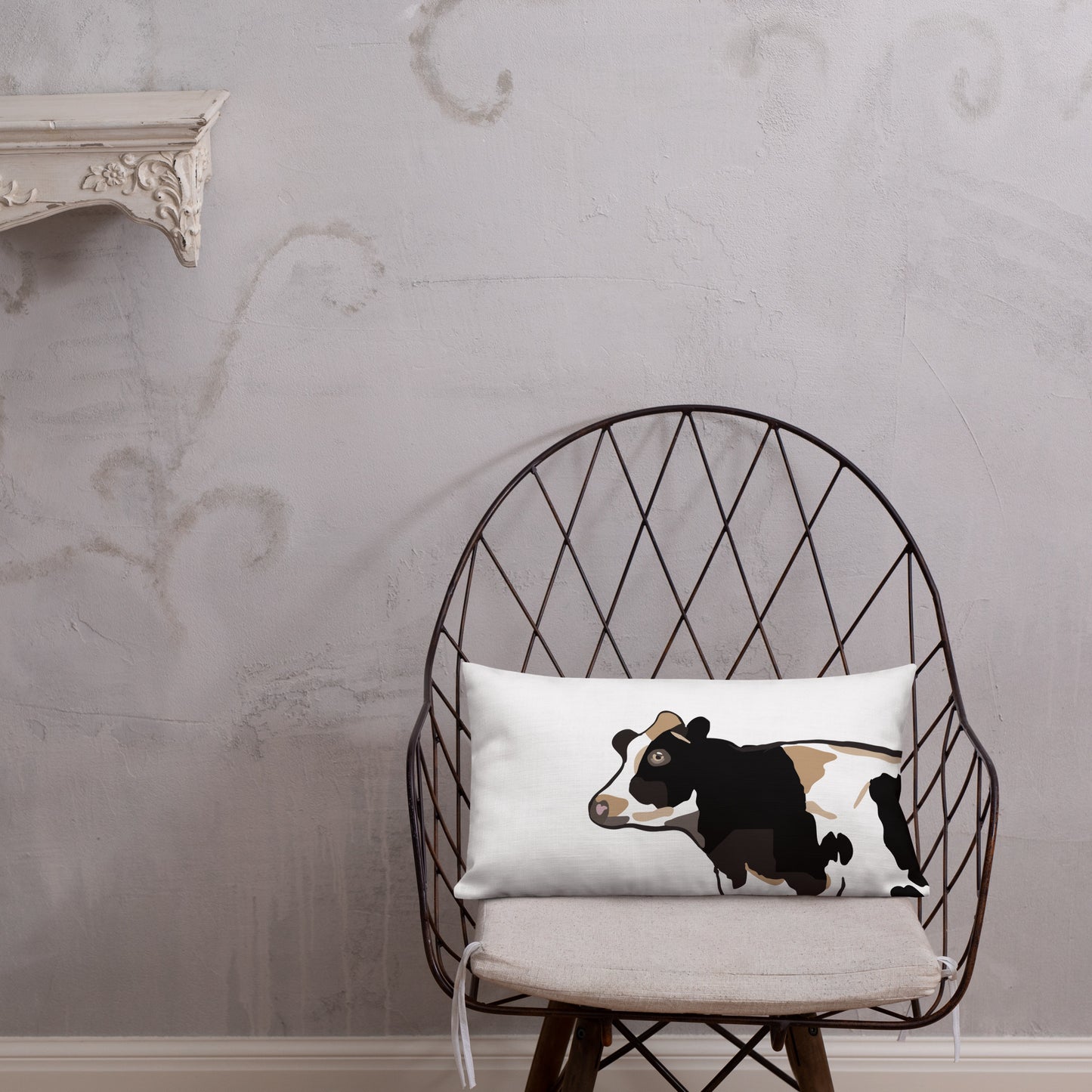 Holstein Cow Head Premium Pillow