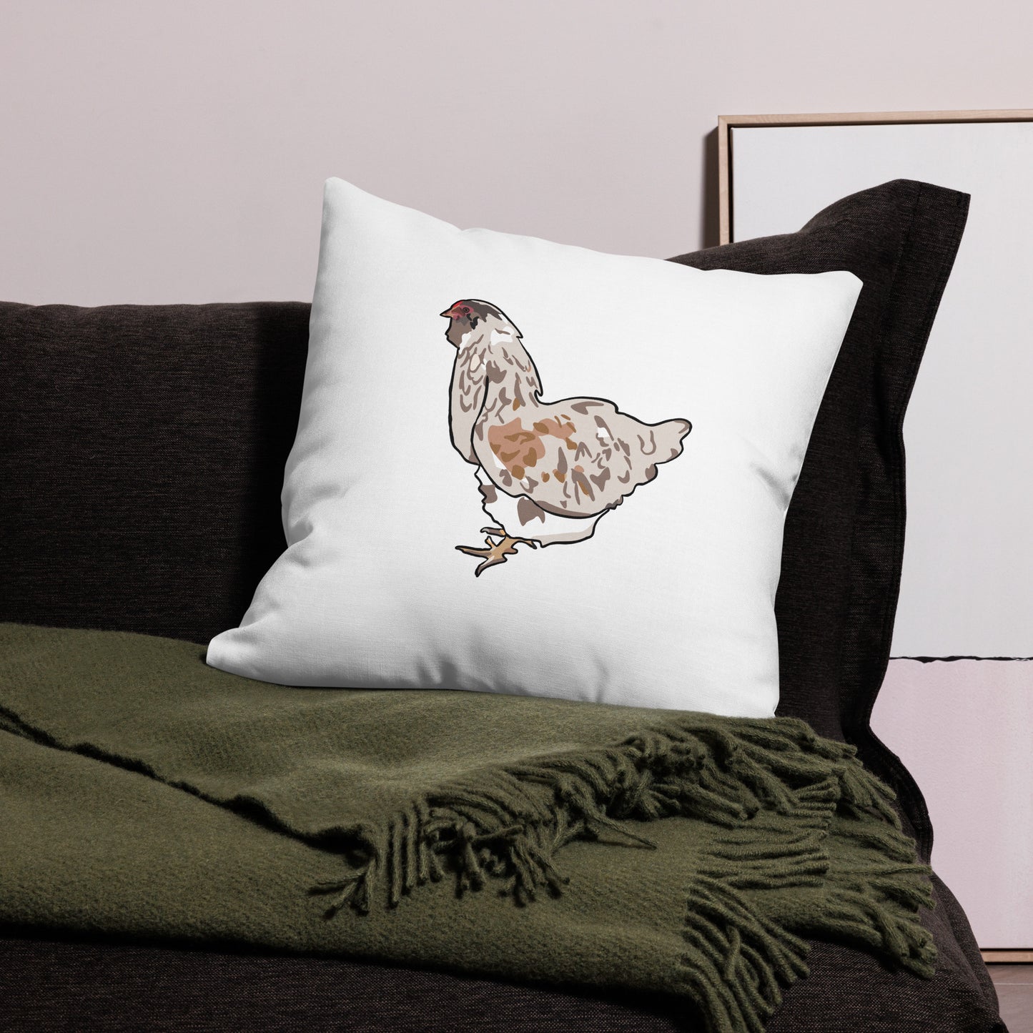 Faverolles Chicken Premium Pillow