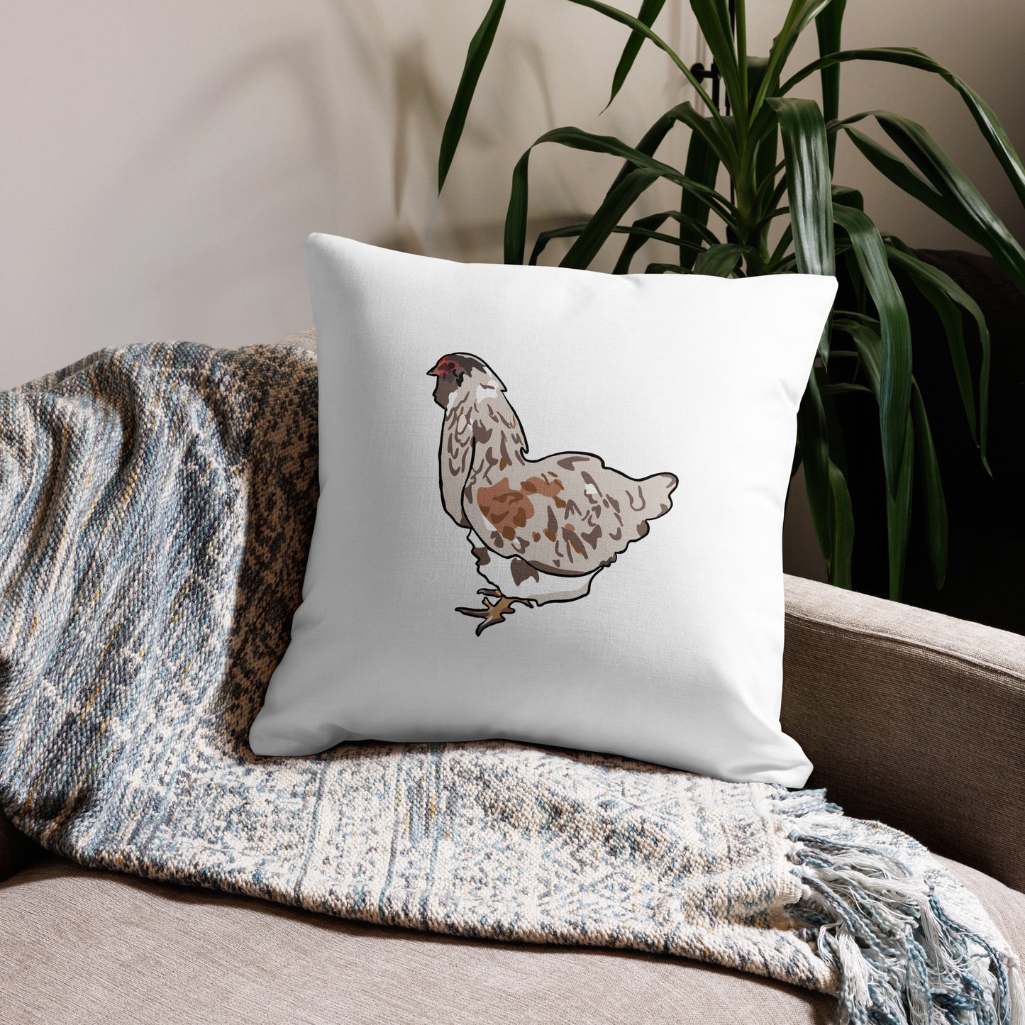 Faverolles Chicken Premium Pillow