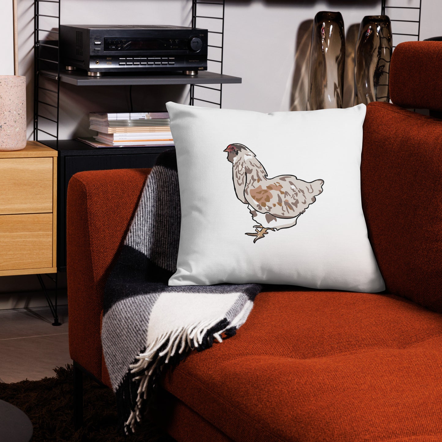 Faverolles Chicken Premium Pillow