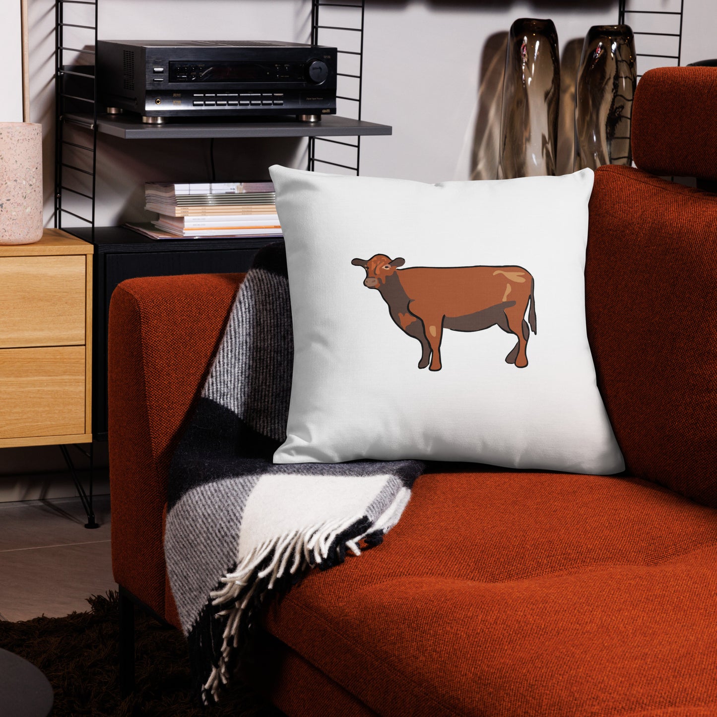 Black Angus Cow Premium Pillow