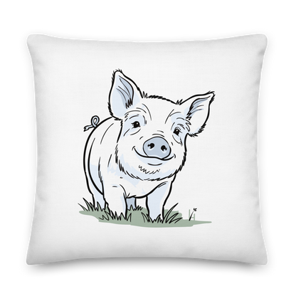 Friendly & Playful Yorkshire Pig Premium Pillow