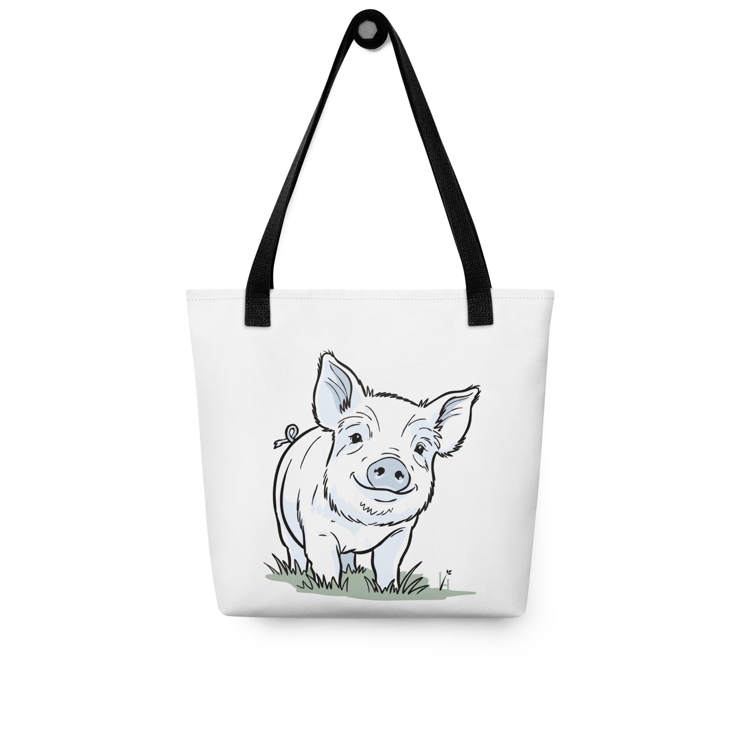 Friendly Yorkshire Pig Tote Bag (no text)