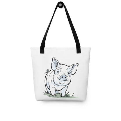 Friendly Yorkshire Pig Tote Bag (no text)