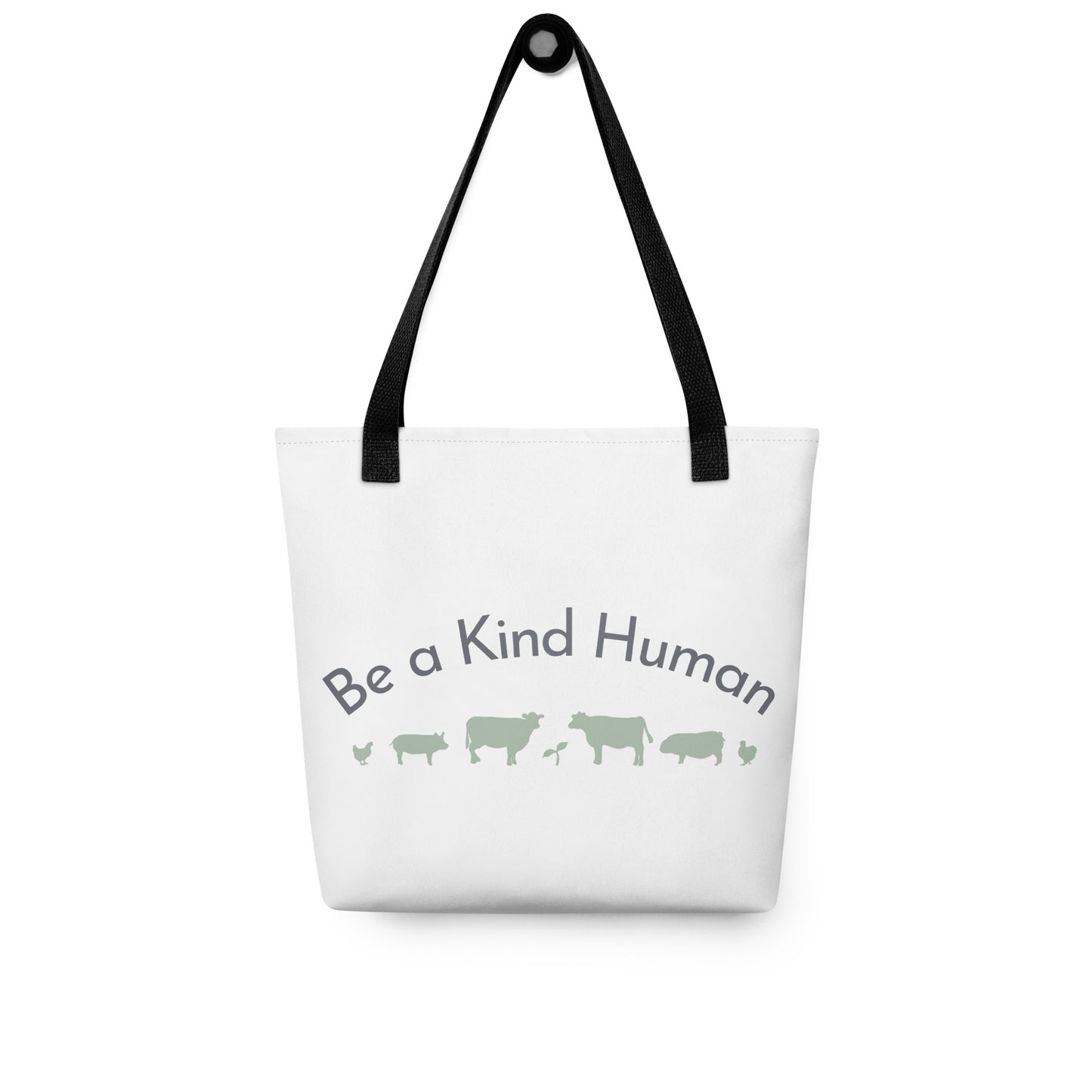 Be a Kind Human (Grey and Green Silhouette) Tote bag