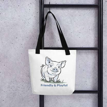 Friendly & Playful Yorkshire Pig (Big Image) Tote Bag