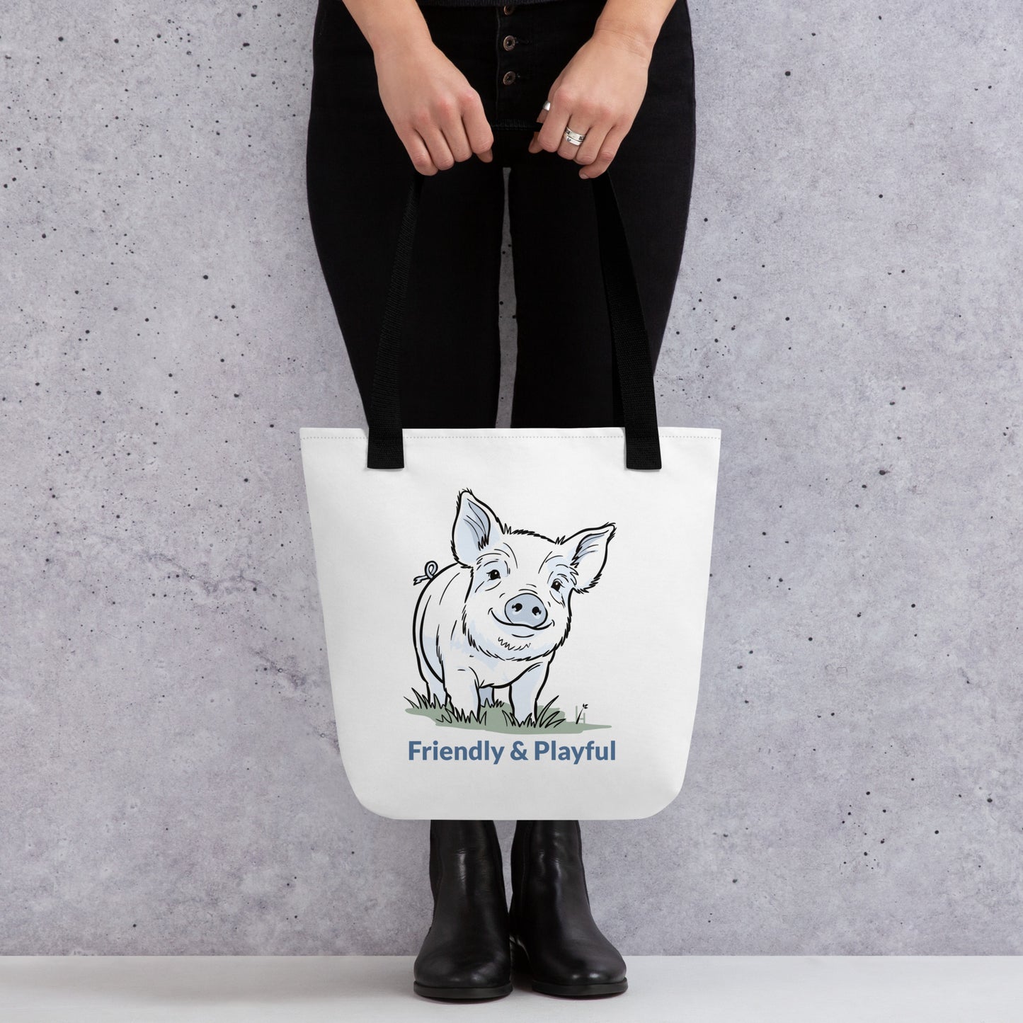 Friendly & Playful Yorkshire Pig (Big Image) Tote Bag