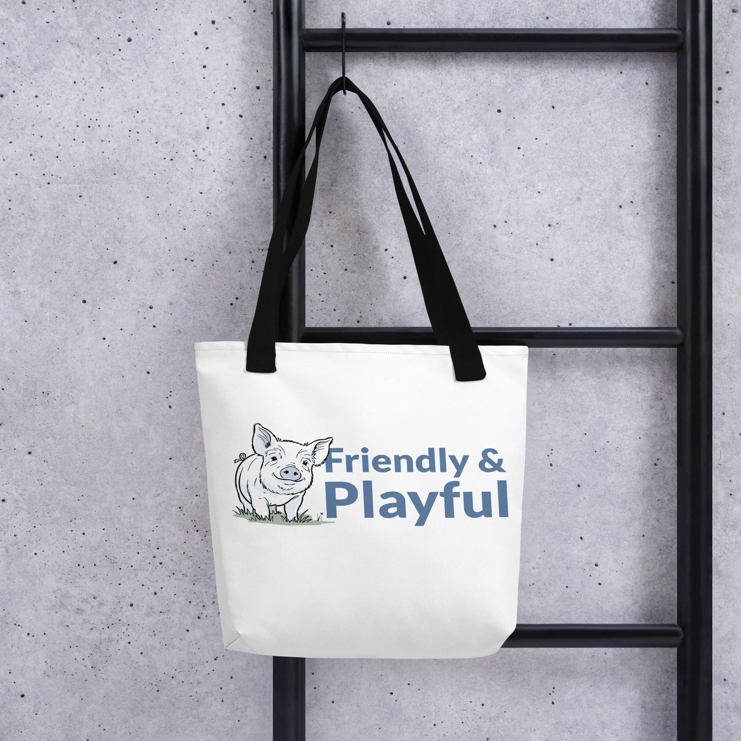 Friendly & Playful Yorkshire Pig Tote Bag