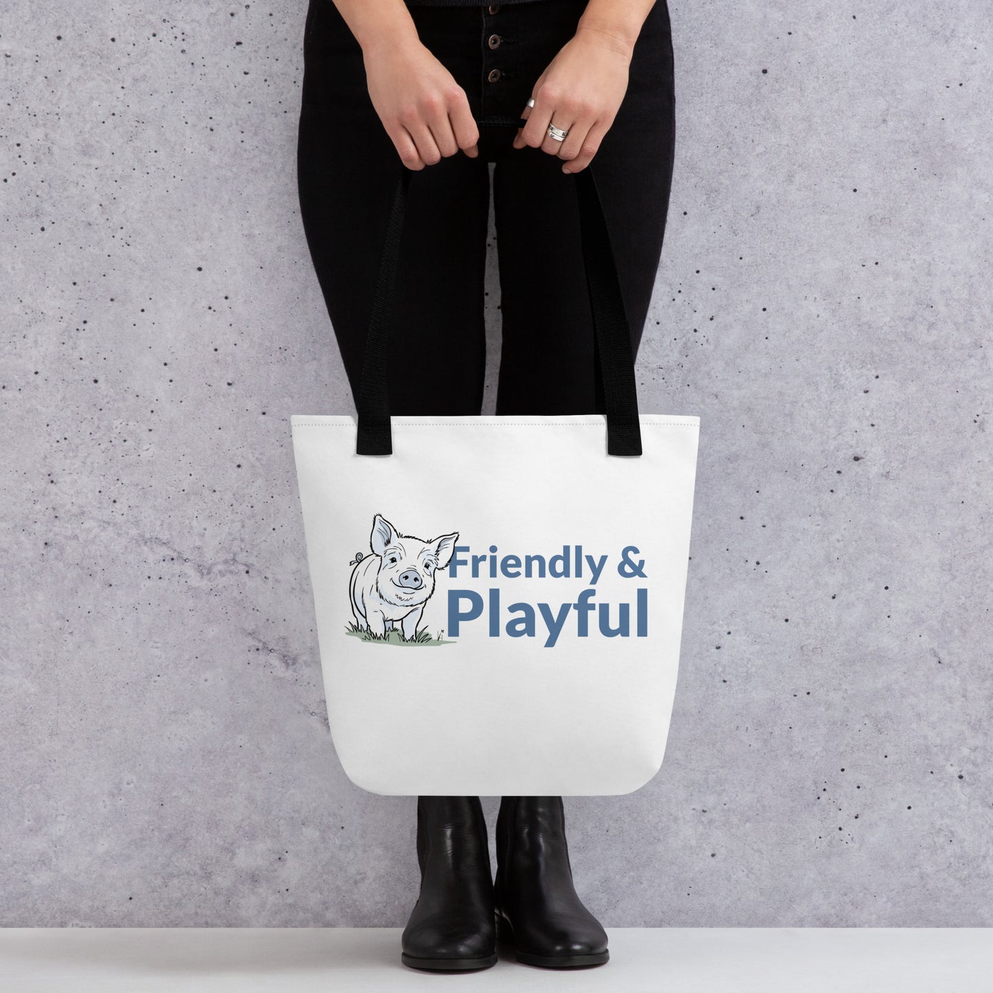 Friendly & Playful Yorkshire Pig Tote Bag