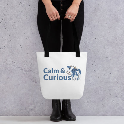 Calm & Curious Holstein Cow Tote Bag