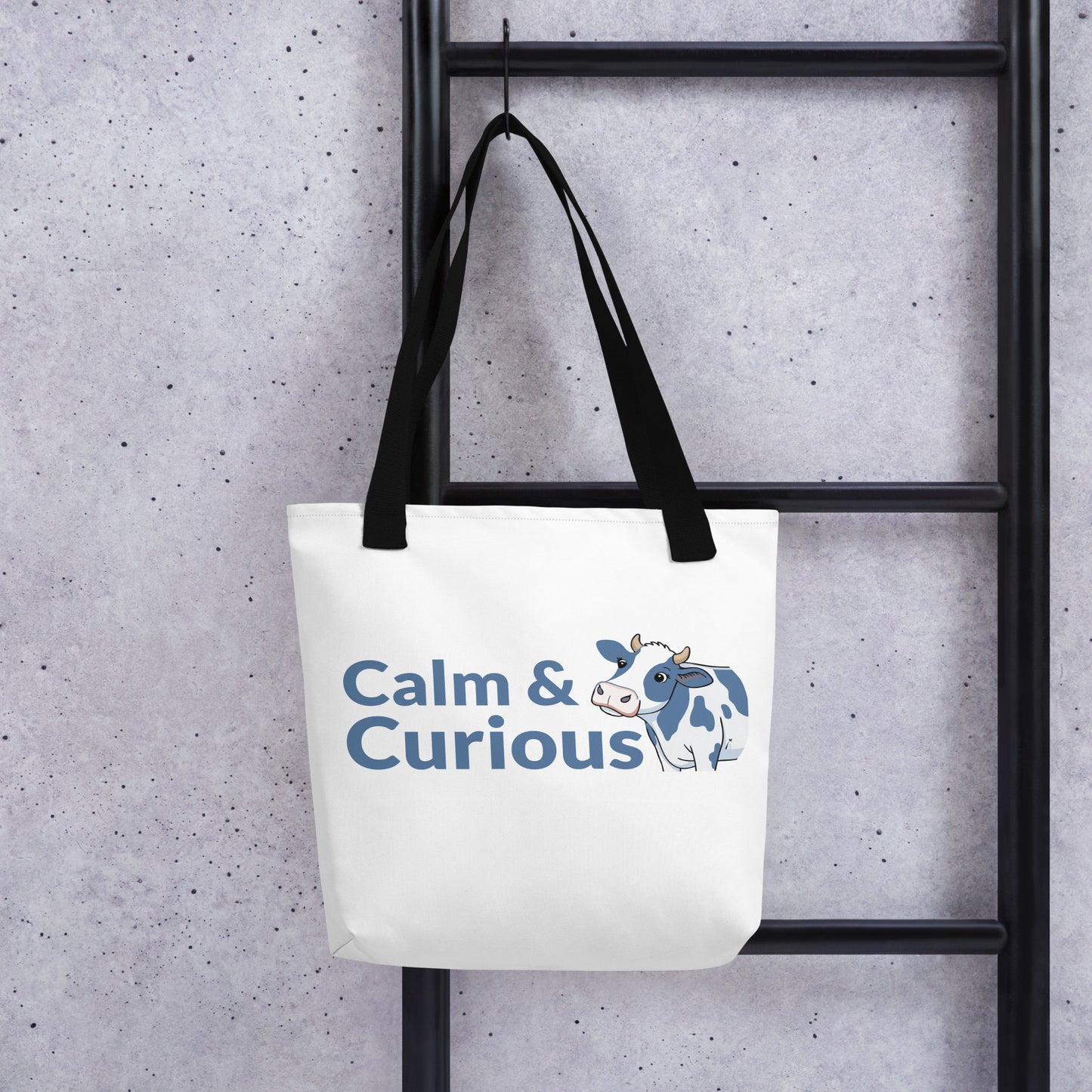 Calm & Curious Holstein Cow Tote Bag