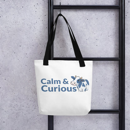 Calm & Curious Holstein Cow Tote Bag