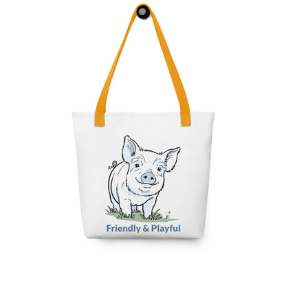 Friendly & Playful Yorkshire Pig (Big Image) Tote Bag