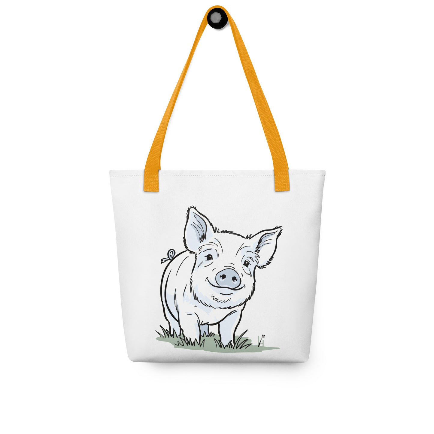 Friendly Yorkshire Pig Tote Bag (no text)