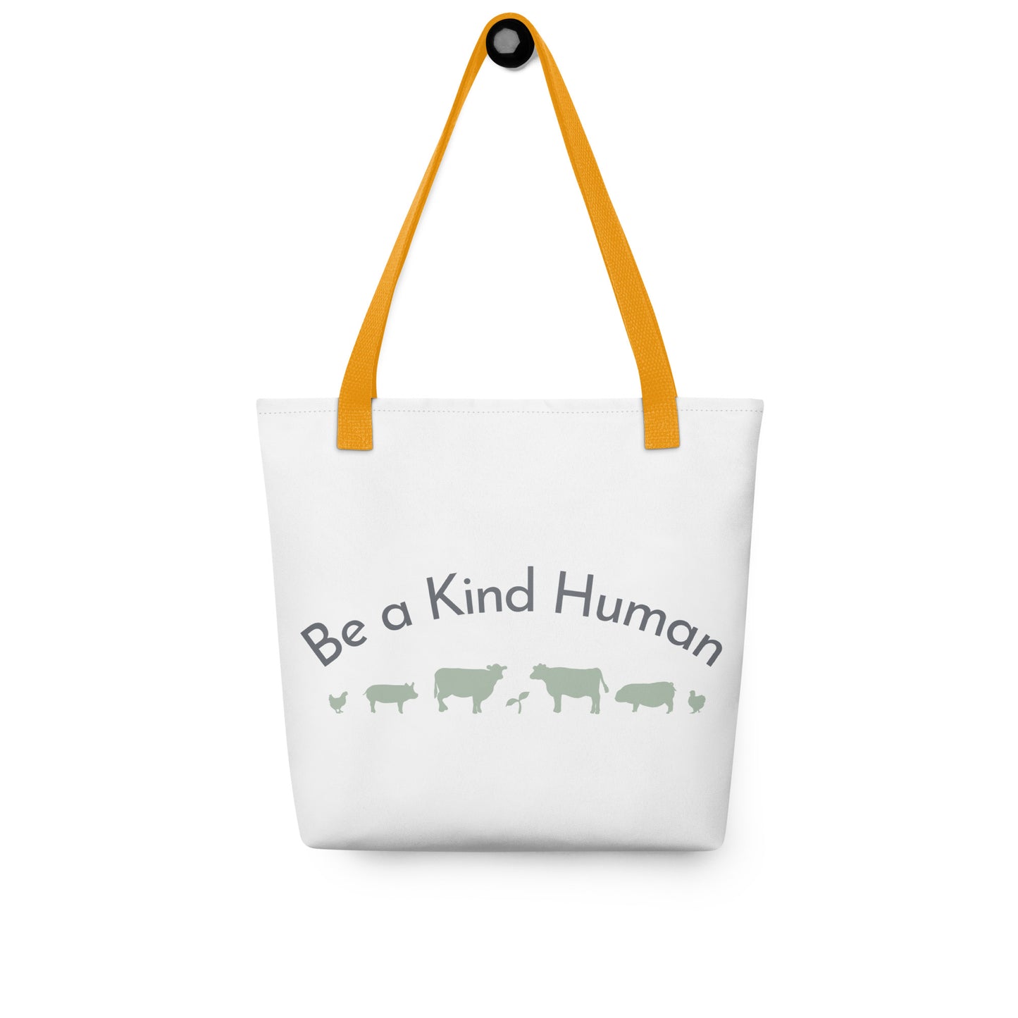 Be a Kind Human (Grey and Green Silhouette) Tote bag