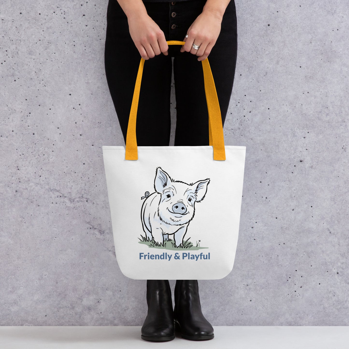 Friendly & Playful Yorkshire Pig (Big Image) Tote Bag