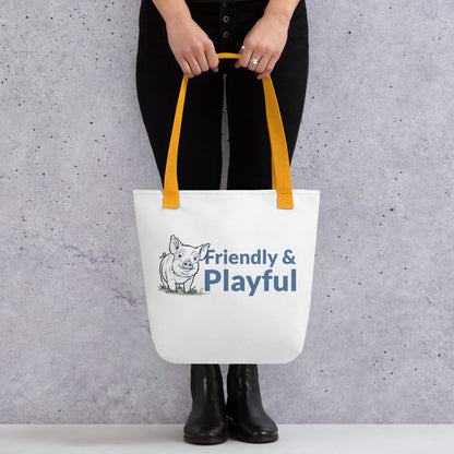 Friendly & Playful Yorkshire Pig Tote Bag